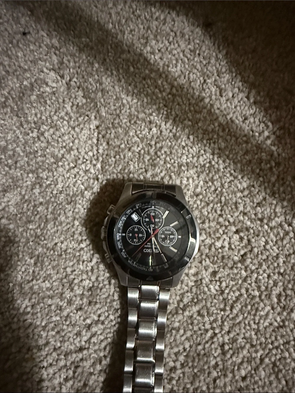 Seiko Chronograph 100M Men's Watch Black Dial SSB111